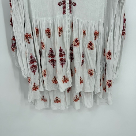 Free People Arianna Embroidered Tunic Top /mini Dress Size Medium Women’s White - Picture 6 of 13